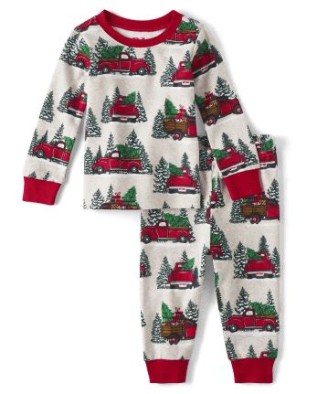 Baby And Toddler Matching Family Christmas Long Sleeve Truck Print Snug ...