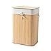 HomeStorie® Eco-Friendly Foldable Bamboo Laundry Basket Hamper with Lid ...