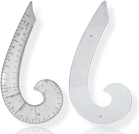 RIANZ Pack of 2 Pcs, French Curve Plain & French Curve with Marking ...