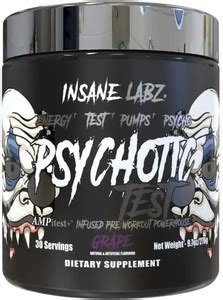 insane labz Psychotic TEST Grape Flavour 30 Servings Pre Workout Price ...
