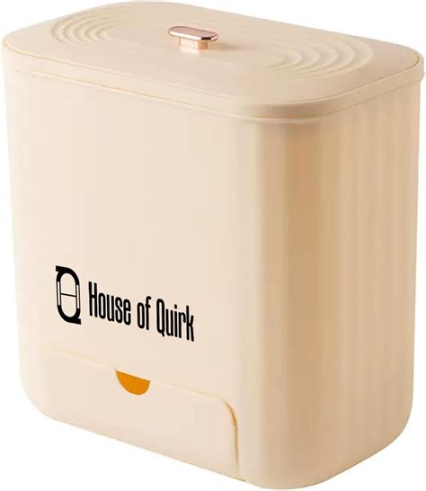 House of Quirk Plastic Hanging Kitchen Trash Can With Lid, Open Lid ...