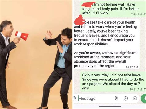Employee requests leave due to body pain. Boss's taunt over him taking ...