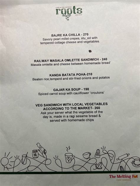 Menu at Roots_cafe_stay, Bandrol