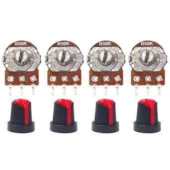 Electronic Spices 50k 3 Pin Round Shaft Rotary Potentiometer Volume Pot ...