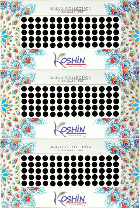 KOSHIN Black Color Round Shape Diameter 8 mm Forehead Bindi For Women ...