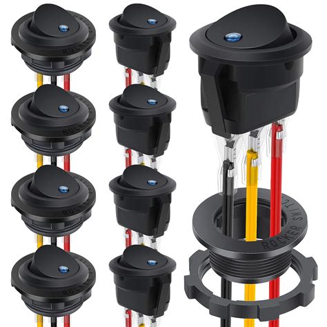 Waterproof Round Rocker Switch, Waterproof Toggle Switch, 8 Pack Toggle ...
