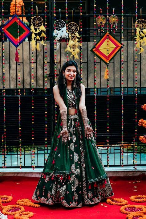 Beautiful work green satin silk lehenga choli - Shoplance
