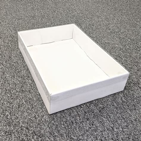 W1 - 11" x 15" x 3" White Tray with Plastic Lid | Confectioner's ...
