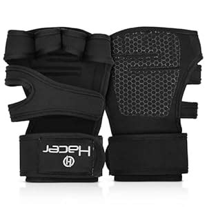 Buy HACER Gym Gloves Weight Lifting Hand Grips with Wrist Wrap Support ...
