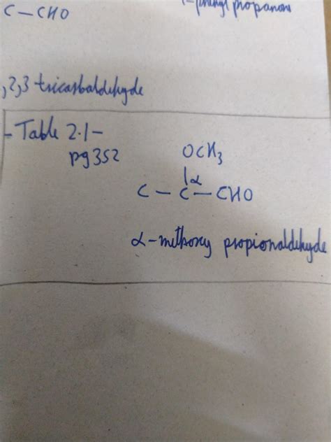 ALPHA METHOXY PROPIONALDEHYDE (STRUCTURE) - Brainly.in