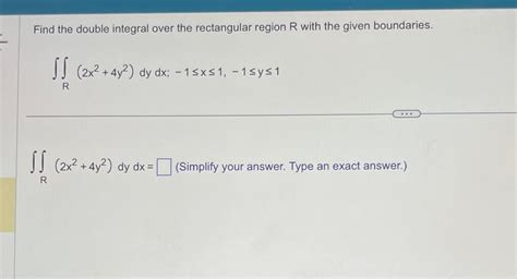 Image result for Double Integral Over a Rectangular Region Formula