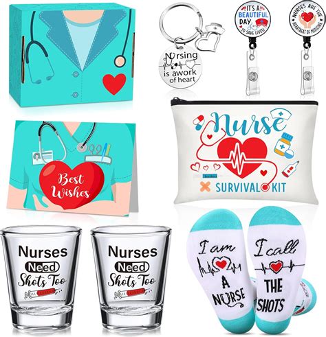 Amazon.com | Chrisfall 9 Pcs Nurse Appreciation Gifts Box Nurse Thank You Gift Ideas Nurse Shot ...