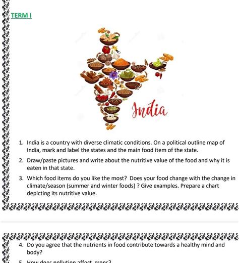 Draw/paste pictures and write about the nutritive value of the food and ...