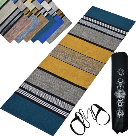 House of Handmade™ - Pure Cotton Yoga Mats for Women and Men, 2X6 feet ...