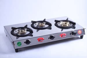 RBJ Surya C ISI Mark 3 Burner Stainless Steel Manual Gas Stove Price in ...