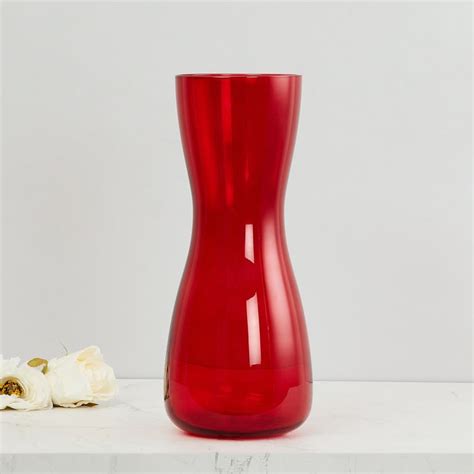 Buy Eadric Solid Round Single Pc. Vase - Glass - Red from Home Centre ...