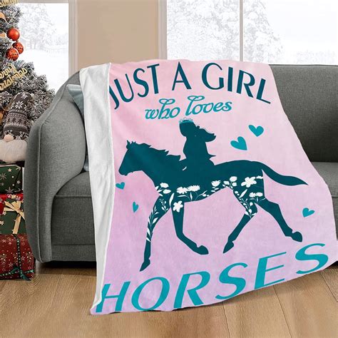 Kainsy Just A Girl Who Loves Horses Blankets, Horse Blanket for Girl ...