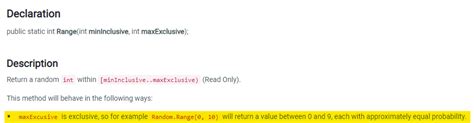 Image result for C# Unity Range Function