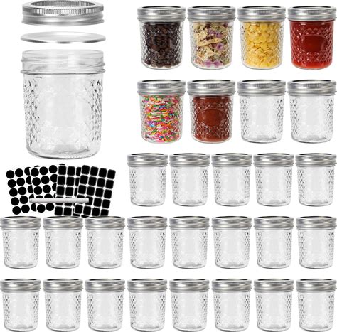 Amazon.com: COMUDOT Mason Jars 6 OZ,16 PACK Glass Canning jars With ...