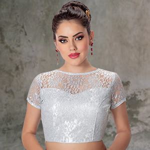 R Rinkoo Women's Net Solid Cap Sleeve Readymade Saree Blouse (R050 ...