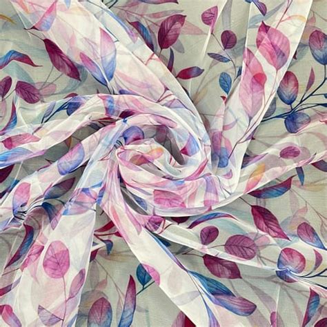 Multi Colour Organza Printed Fabric