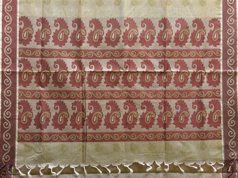 Sea Green and Red Venkatagiri Cotton Saree with Pallu and Border Desig ...