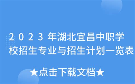 2023年湖北宜昌中职学校招生专业与招生计划一览表