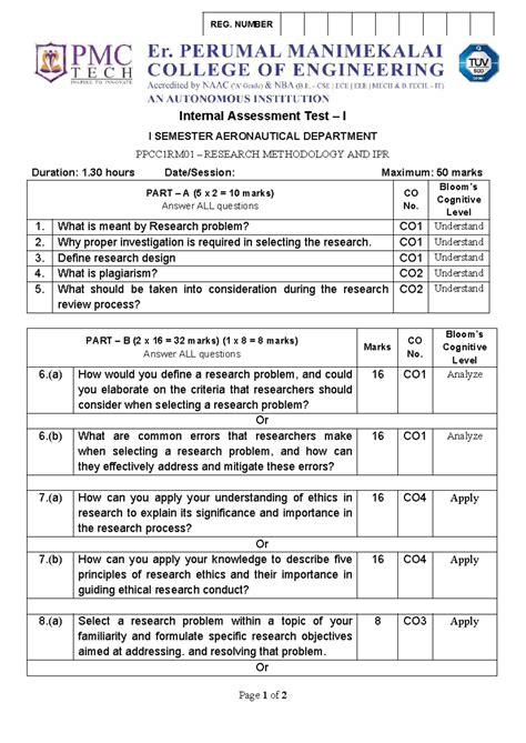IT-I PPCC1RM01 – Research Methodology & IPR Internal Assessment - Studocu