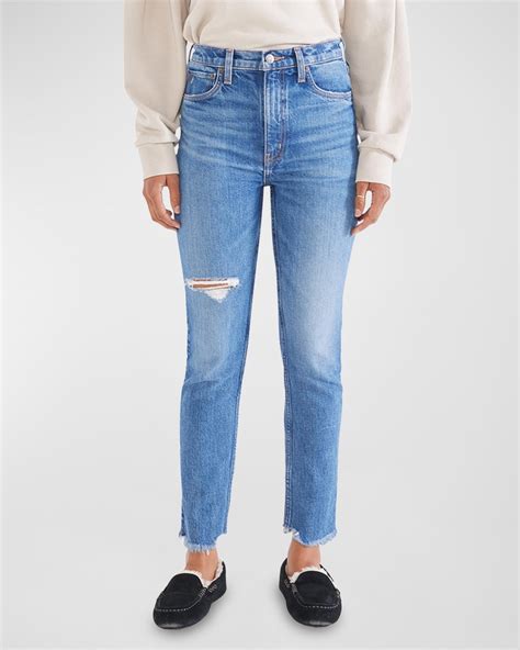 Mid Rise Straight Jeans