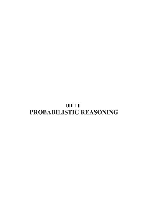 AIML NOTES CS3491 - UNIT II PROBABILISTIC REASONING CS 3491 ARTIFICIAL ...