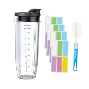 ZOOMELLA Blender Cup Leakproof Single Serve 24Pcs Writable Labels ...