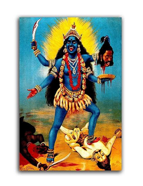 Tamatina Religious Art Canvas Painting | Shamshan Kali | God Unframed ...