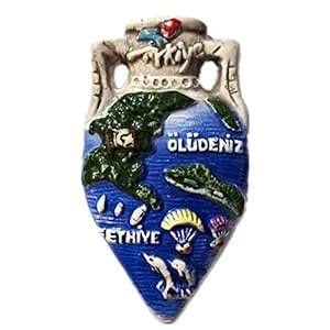 Buy Weekino Fridge Magnet Fethiye Turkey 3D Ceramics Handmade Craft ...