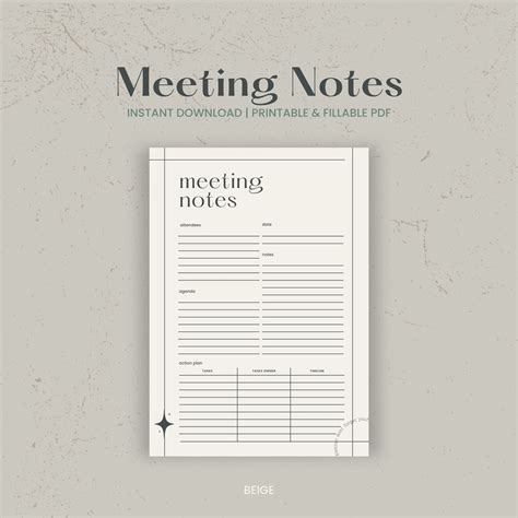 Simple Meeting Notes Template 的图像结果