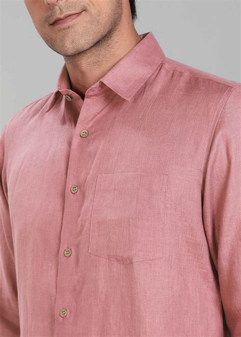 Dusty Pink Pure Linen Full Sleeve Shirt – Linen Trail