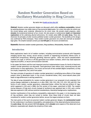Fillable Online eprint iacr random number generation based on ...