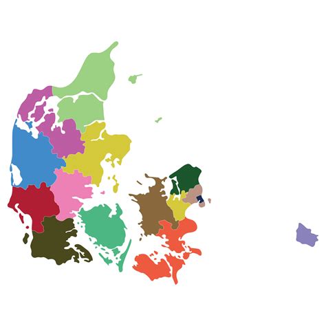 Denmark map with administrative provinces. Map of Denmark 32833430 PNG