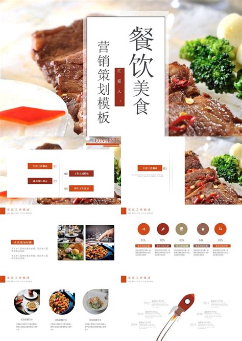 餐饮西餐美食营销推广策划PPT模板【24页】 _格调办公