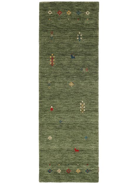 Rugvista premium - Gabbeh Giza - Forest Green, Runner 80 x 250 cm Wool ...