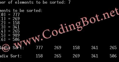 Radix Sort Code in C Explained 的图像结果