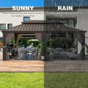 Buy Yoleny 12'W x 20' Hardtop Gazebo Galvanized Steel Outdoor Gazebo ...