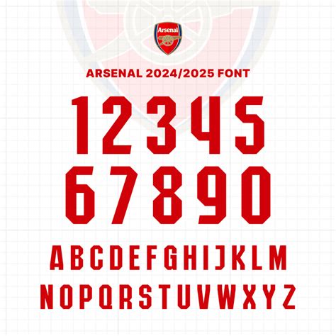 ARSENAL 2024/2025 FONT PREMIER LEAGUE - High Quality Font