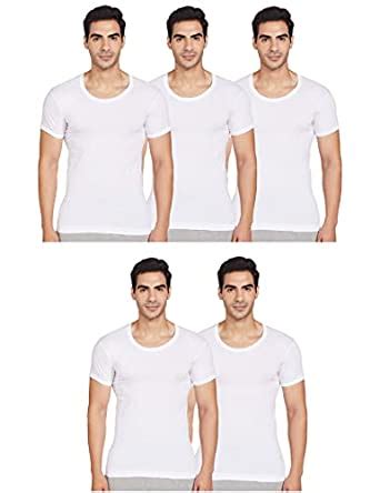 CoBlue by Rupa Men's Solid Half Sleeves Basics Vest (CBRRNSJON80CMP5 ...