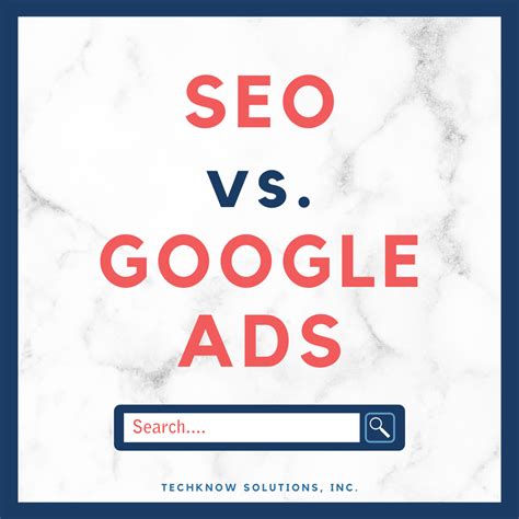 SEO vs. Google Ads | Techknow Solutions