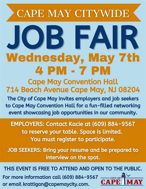 Cape May Citywide Job Fair, 714 Beach Ave, Cape May, NJ 08204-2462 ...