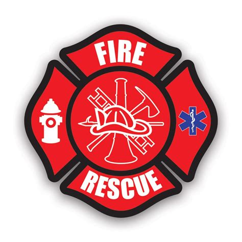 Fire Rescue Maltese Cross Sticker - Decal - American Made - UV ...