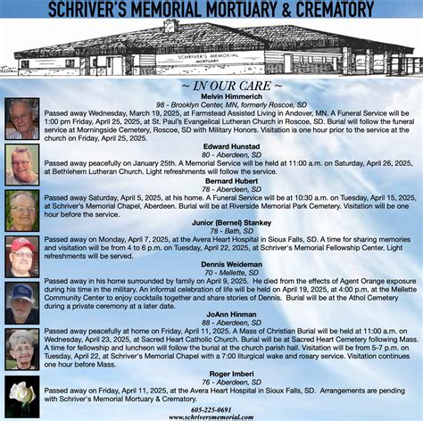 Schriver's Memorial Mortuary and Crematory | Aberdeen SD