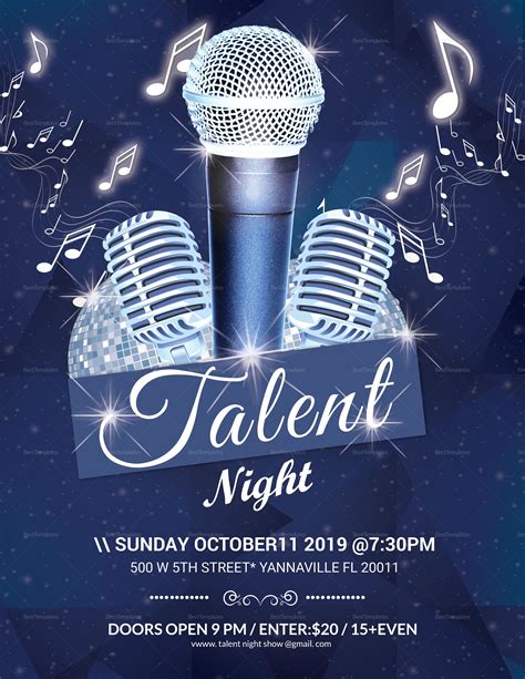 Talent Night Flyer Template | Flyer template, Talent show, Flyer