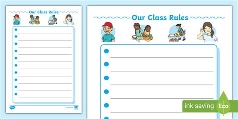 Our Class Rules Writing Template (teacher made) - Twinkl