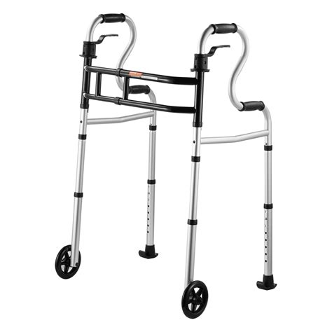 VEVOR Folding Walker on Wheels, 3-in-1 Stand-Assist Folding Walkers with Adjustable Height and ...